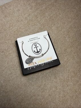 Alex and Ani Silver Anchor Charm Expandable Bangle